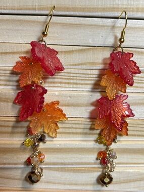 3/$25 Autumn Leaf Dangle Earrings